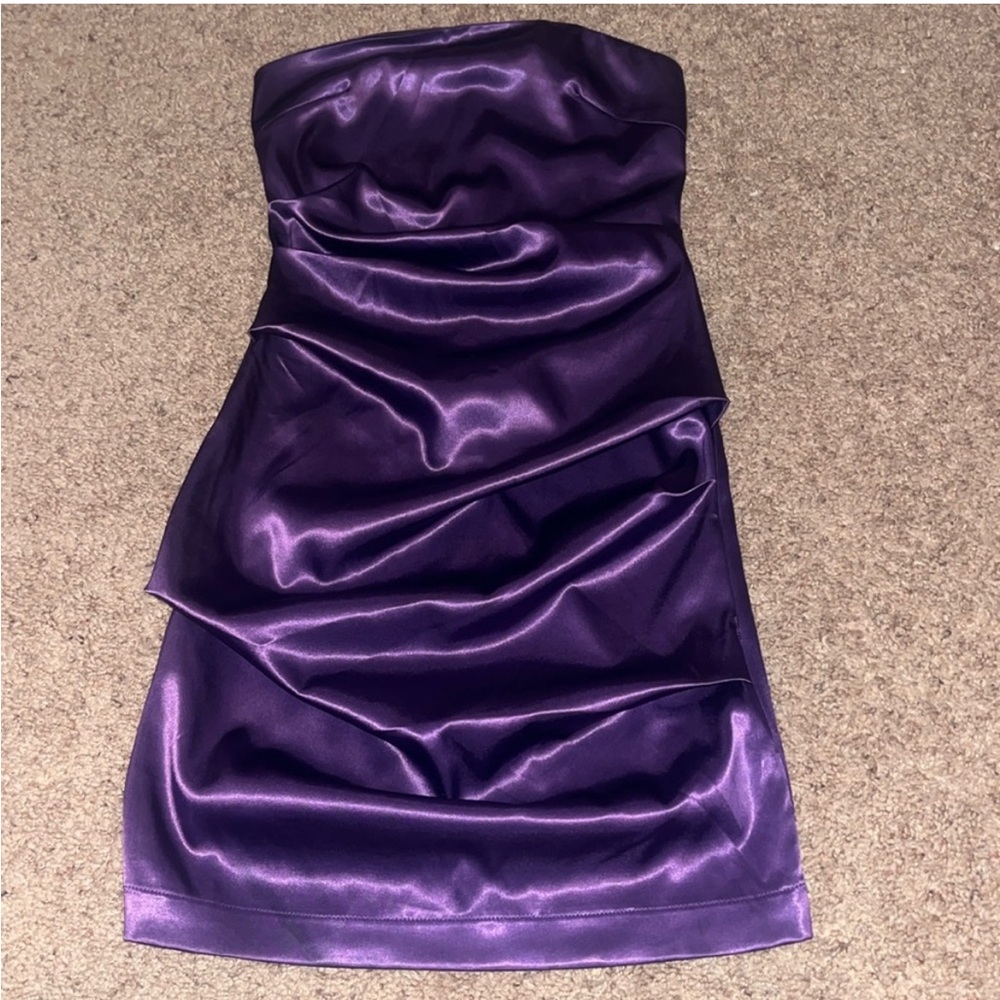 Purple Ruched Bodycon Dress